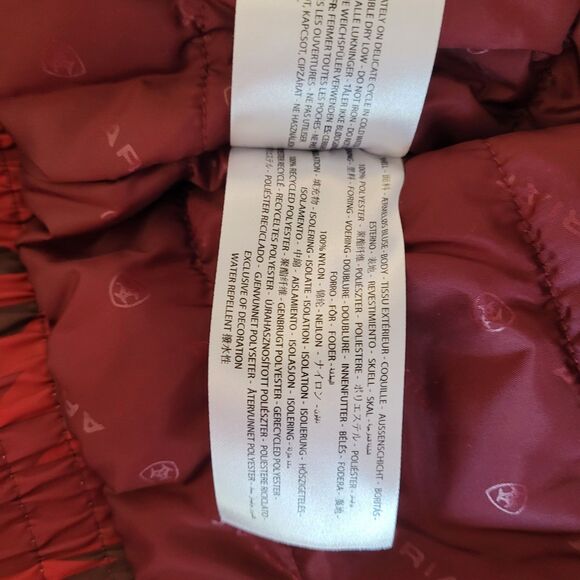 Ariat Coat Womens Small Red Western Stable Jacket Aztec Full Zip Cowgirl Alamo - Picture 3 of 10